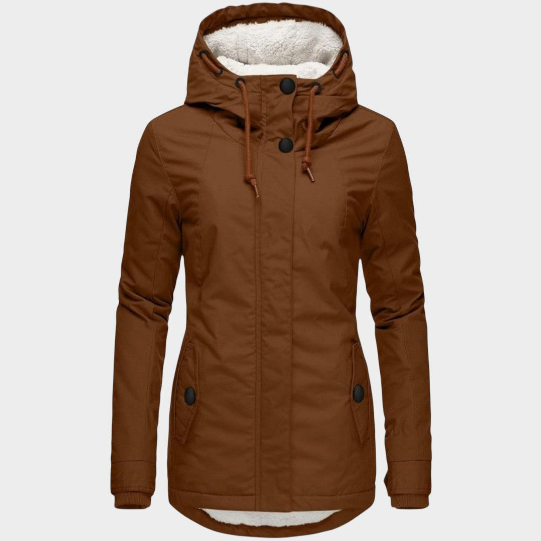 Anna | Chaqueta otoñal larga de felpa